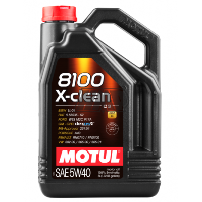 Óleo 8100 5W40 X-CLEAN 100% sintético 5L - MOTUL