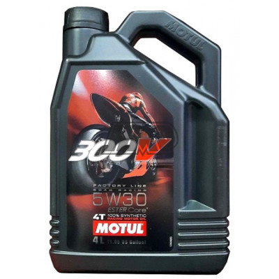 Óleo 300V FACTORY LINE ROAD RACING 4T 5W30 100% sintético 4L - MOTUL