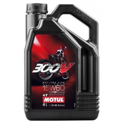 Óleo 300V FACTORY LINE OFF ROAD 4T 15W60 100% sintético 4L - MOTUL