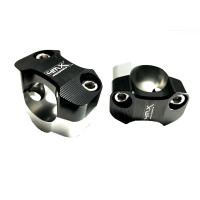 Abraçadeiras alumínio cnc para guiador fatbar 28.6 mm preto / cinzento - 4MX