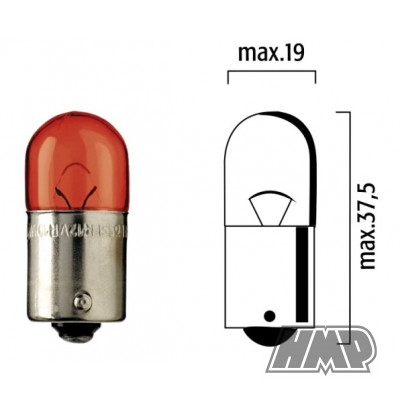 Lâmpada BA15S 12V 5W vermelha - FLÖSSER