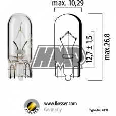 Lâmpada W5W 12V 5W  - FLÖSSER