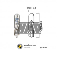 Lâmpada T5 12V 2W - FLÖSSER