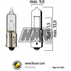 Lâmpada BAY9S 12V 21W H21 - FLÖSSER
