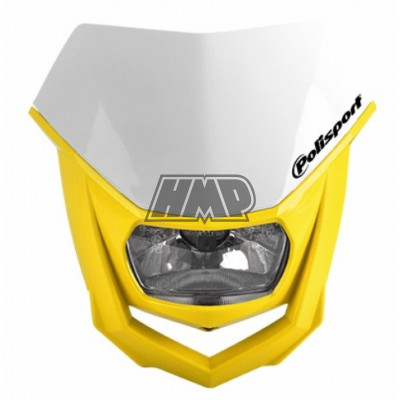 Frontal porta farol / carenagem HALO homologado branco amarelo - POLISPORT