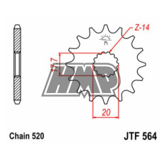 Pinhão GAS GAS EC 125 / MC 125 / SM 125 / MUZ SM 125 / SCORPA SY 250 / HUSABERG  FE/FX / KAWASAKI	NINJA ZX-7/ZR-7 / SUZUKI GSR 600/SV 650 / YAMAHA DT 200 R / WR 125 / YZ 125 / 520 - z12 - JT