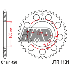 Cremalheira YAMAHA DT 50 R / X / SM / DERBI SENDA / RIEJU MRX / SMX / RS / MRT / APRILIA RX / SX / MBK / GAS GAS / MOTOR HISPANIA / PEUGEOT / GILERA / MALAGUTI / 420 / z53 - JT Cremalheira YAMAHA DT 50 R / X / SM / DERBI SENDA / RIEJU MRX / SMX / RS / MRT / APRILIA RX / SX / MBK / GAS GAS / MOTOR HISPANIA / PEUGEOT / GILERA / MALAGUTI / 420 / z53 - JT
