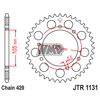 Cremalheira YAMAHA DT 50 R / X / SM / DERBI SENDA / RIEJU MRX / SMX / RS / MRT / APRILIA RX / SX / MBK / GAS GAS / MOTOR HISPANIA / PEUGEOT / GILERA / MALAGUTI / 420 / z48 - JT