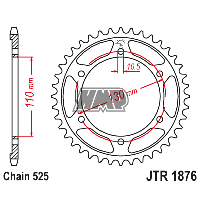 Cremalheira SUZUKI GSX-R 600 / 750 / GSX-S 750 / YAMAHA FZ-07 / MT-07 / XSR 700 / FZ-10 / MT-10 / 525 z45 - JT