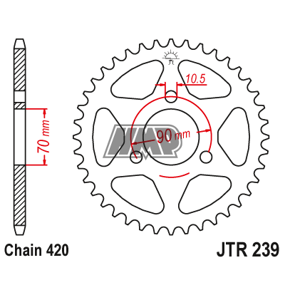 Cremalheira HONDA 50 / 75 / 80 / MT / MTX / MB / MBX / MCX / NS / CR / CRM / 420 - z43 - JT