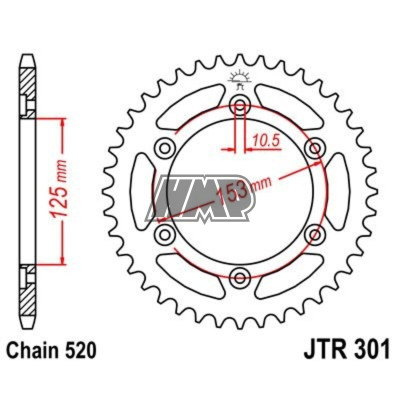 Cremalheira HONDA XR 650 L / CRF 250 / XR 600 R / XR 650 R  / 520 - z39 - JT