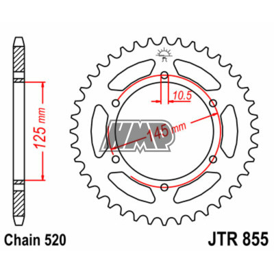 Cremalheira YAMAHA MT-03 660 / XJ 600 / XT 660 / XTZ 750 - 520 - z47 - JT