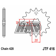 Pinhão KAWASAKI KX 80 / SUZUKI RM 80/85 / TS 125 / YAMAHA DT 125 MX / YZ 80 - 428 - z13 - JT