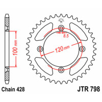 Cremalheira SUZUKI RM 80/85 / YAMAHA YZ 80/85 - 428 / z44 - JT